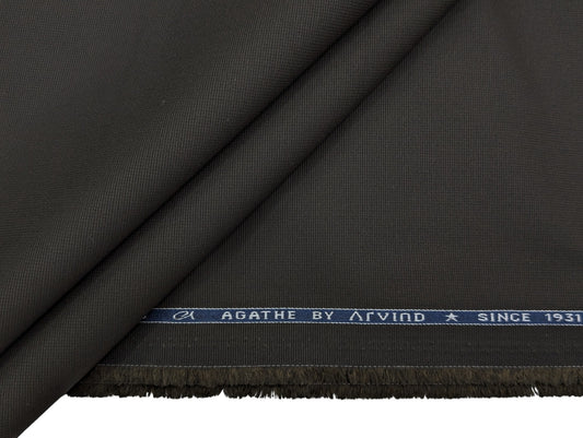 Arvind 100% Cotton Stretched Textured Suiting Fabric (Deep Olive Green)
