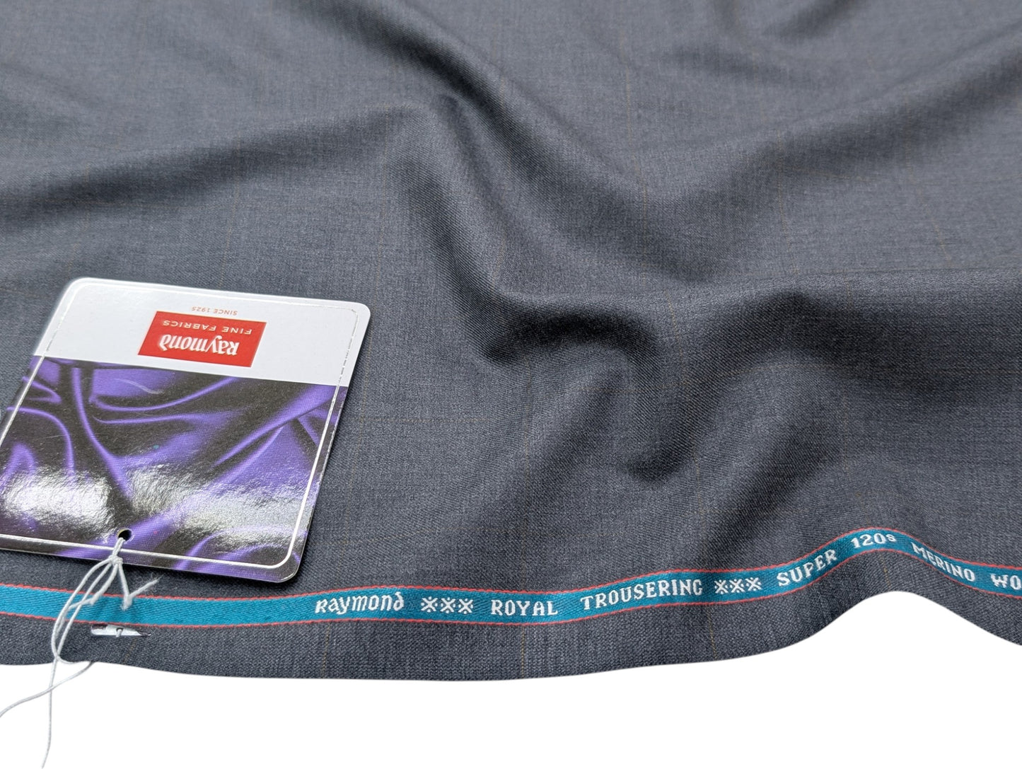 Raymond Royal Trousering Super 120's Unstitched Suiting Fabric - (Checkered Grey)