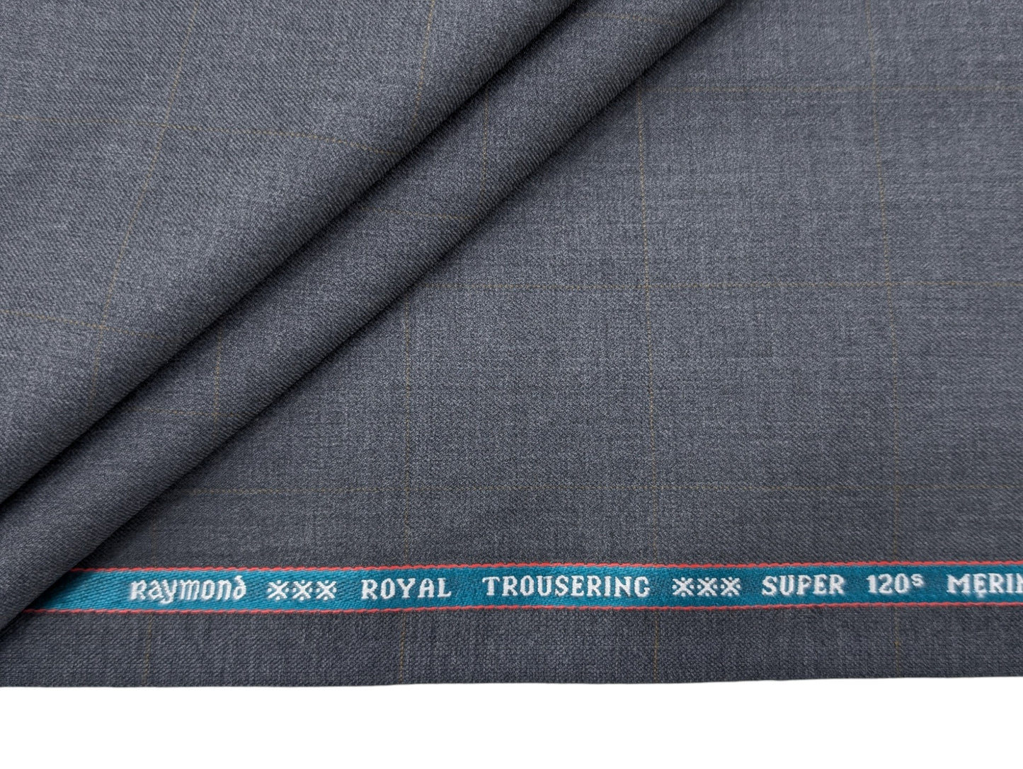Raymond Royal Trousering Super 120's Unstitched Suiting Fabric - (Checkered Grey)