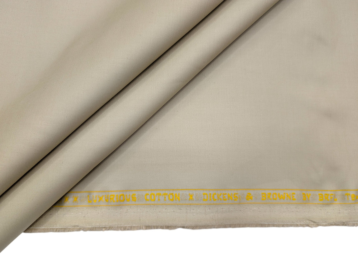 Dickens And Browne 100% Cotton Unstitched Suiting Fabric (Light Beige)