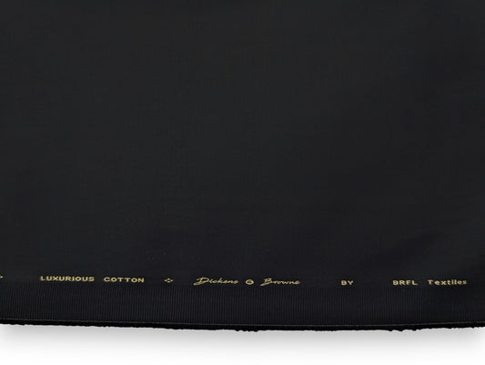 Dickens And Browne 100% Cotton Unstitched Suiting Fabric (Black)