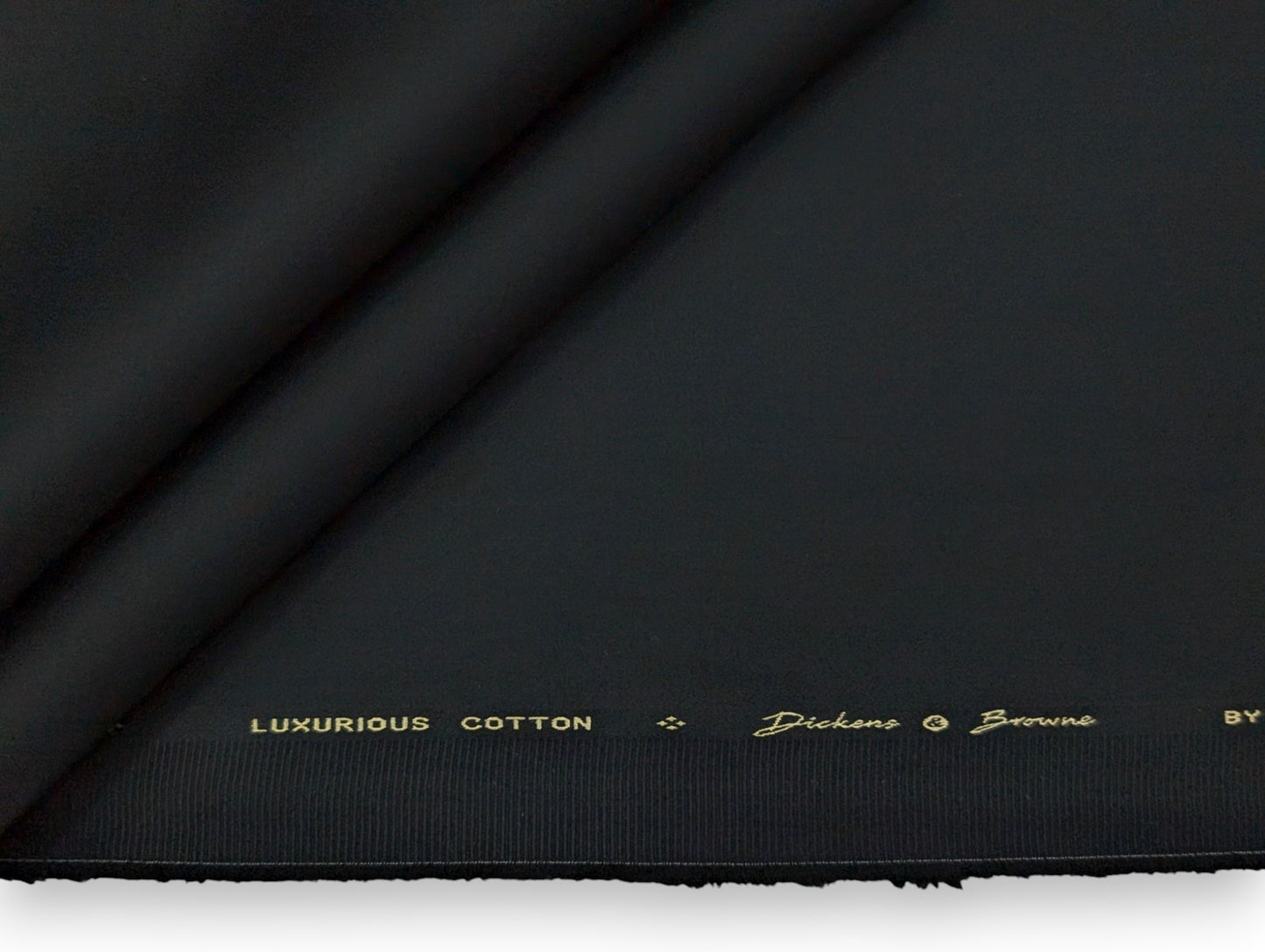 Dickens And Browne 100% Cotton Unstitched Suiting Fabric (Black)