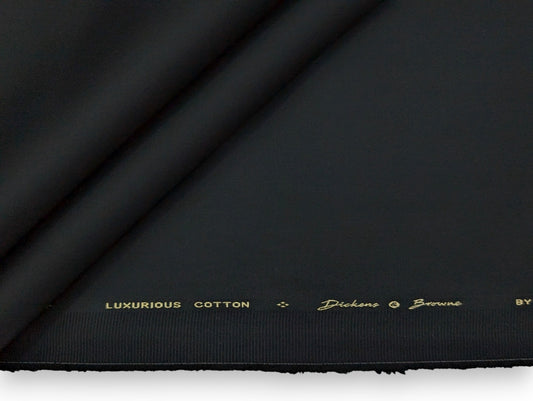 Dickens And Browne 100% Cotton Unstitched Suiting Fabric (Black)