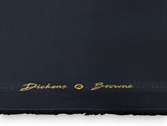 Dickens And Browne 100% Cotton Stretched Textured Unstitched Suiting Fabric (Navy Blue)