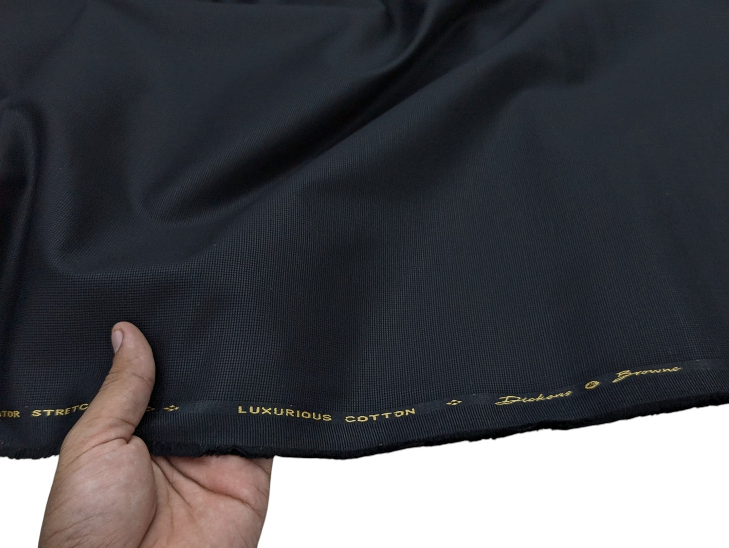 Dickens & Browne 100% Cotton Textured Suiting Fabric (Black) (By Bombay Rayon)