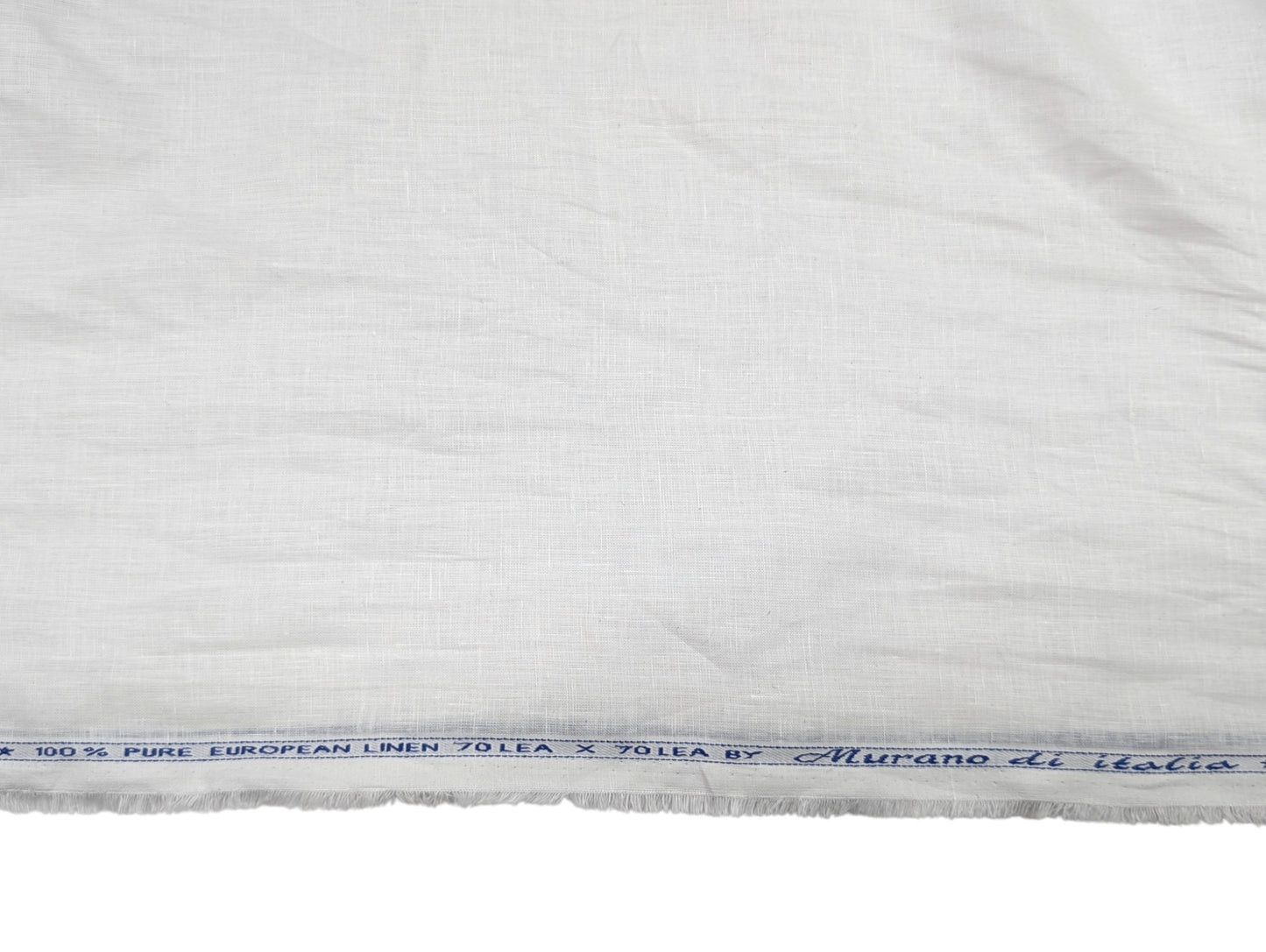 Murano Di Italia 100% Pure European Linen Shirting Fabric - 70 Lea (White)