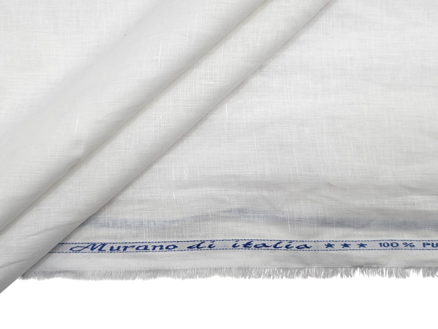 Murano Di Italia 100% Pure European Linen Shirting Fabric - 70 Lea (White)