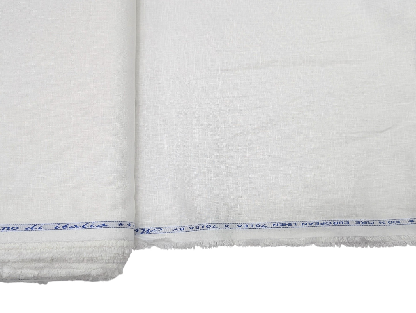 Murano Di Italia 100% Pure European Linen Shirting Fabric - 70 Lea (White)