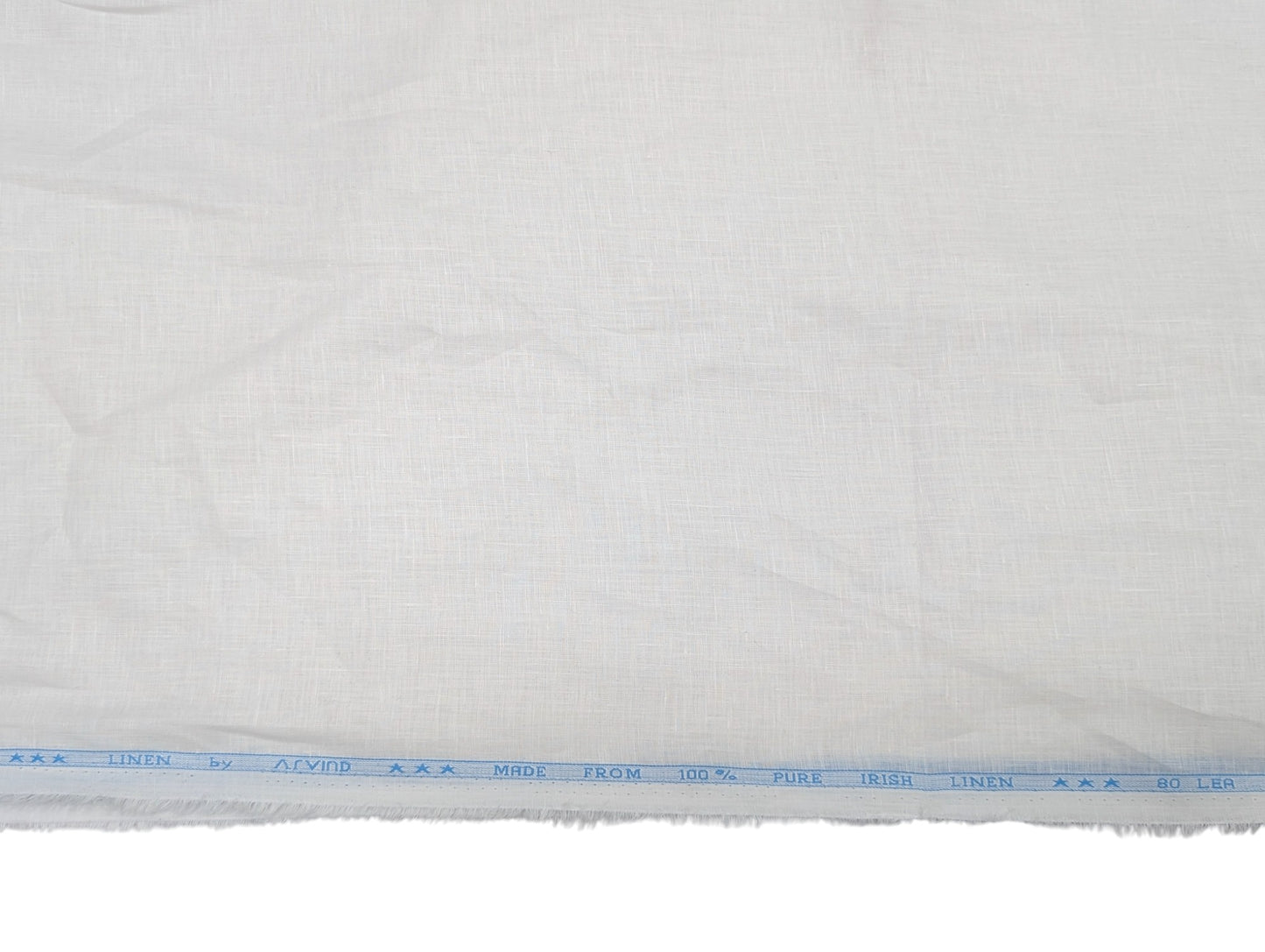 Arvind 80 LEA Pure Irish Linen Shirting Fabric – Classic White