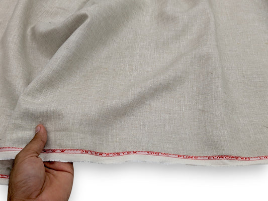 100% Pure European Linen Suiting Fabric - 25 Lea (Natural Beige)