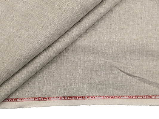 100% Pure European Linen Suiting Fabric - 25 Lea (Natural Beige)
