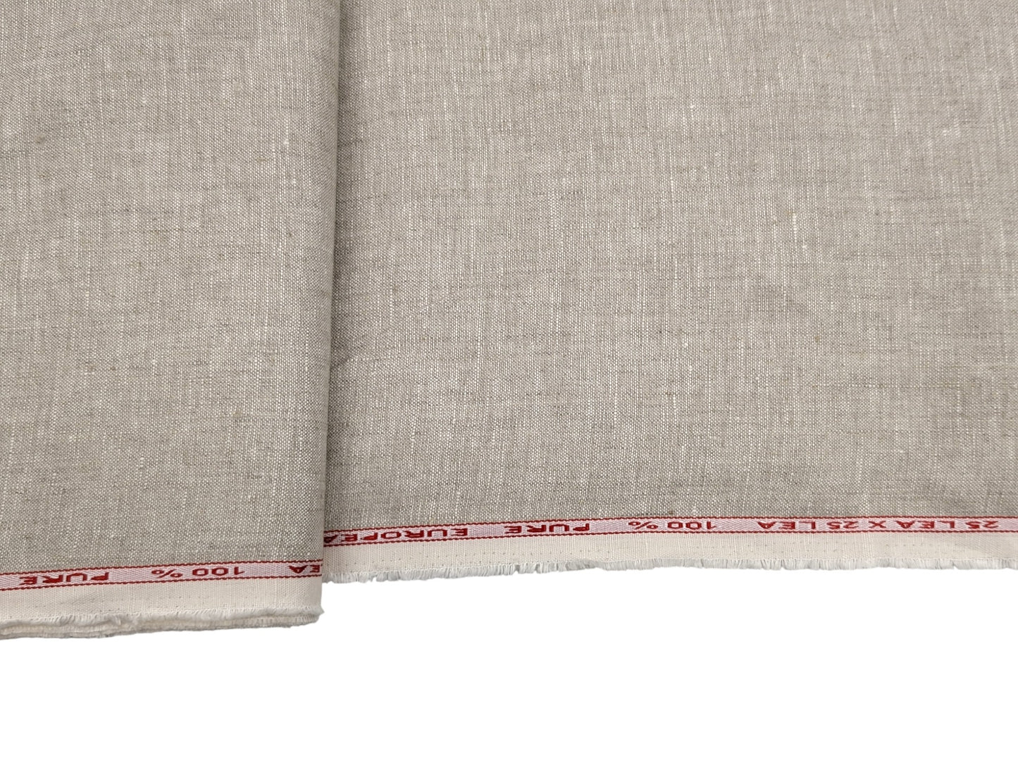 100% Pure European Linen Suiting Fabric - 25 Lea (Natural Beige)