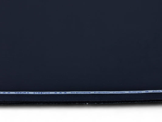 Arvind 100% Cotton Stretched Suiting Fabric (Navy Blue)