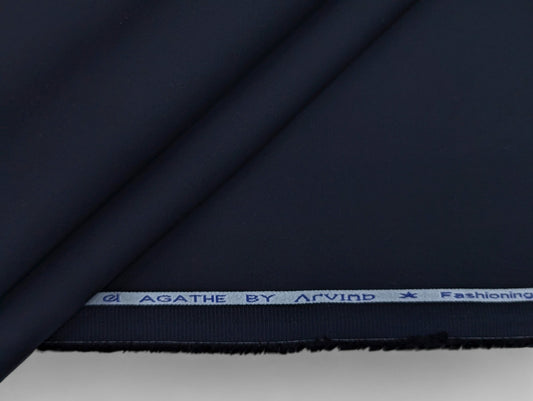 Arvind 100% Cotton Stretched Suiting Fabric (Navy Blue)