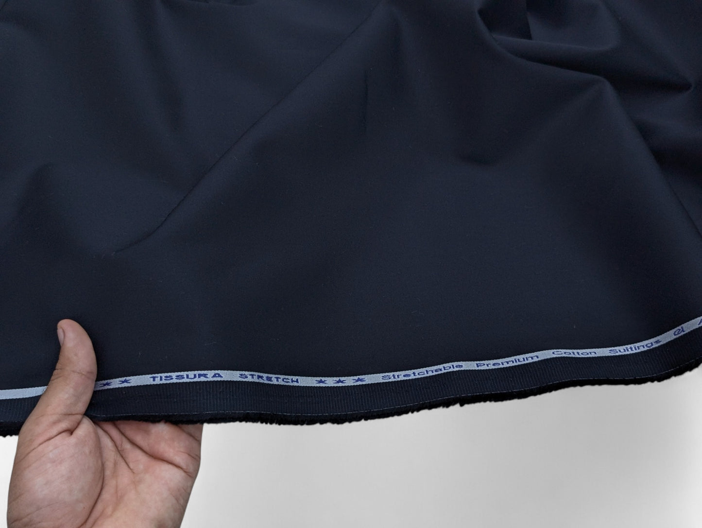 Arvind 100% Cotton Stretched Suiting Fabric (Navy Blue)