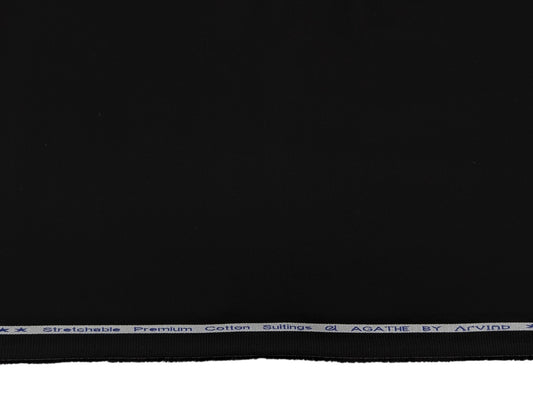 Arvind 100% Cotton Suiting Fabric (Pure Black)