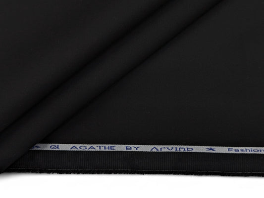 Arvind 100% Cotton Suiting Fabric (Pure Black)