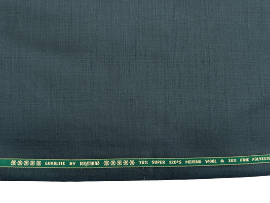 Raymond Luxolite 70% Wool Super 120's Premium Unstitched Suiting Fabric (Green)