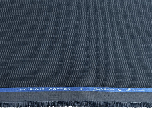 Dickens & Browne 100% Cotton Stretch Suiting Fabric (Rich Blue, Textured)