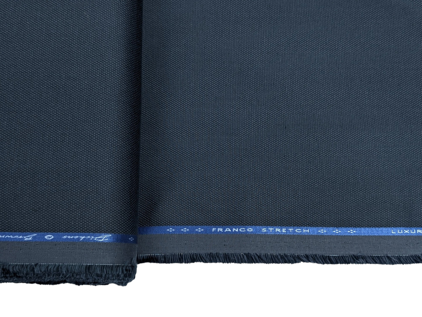 Dickens & Browne 100% Cotton Stretch Suiting Fabric (Rich Blue, Textured)