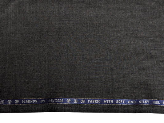 Raymond Markus Super 70's Merino Wool Blend Suiting Fabric (Charcoal Gray, Self Pattern)