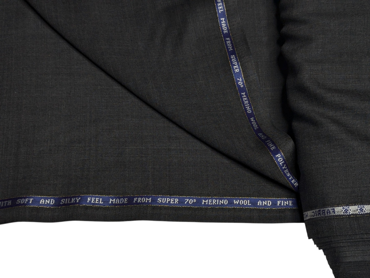 Raymond Markus Super 70's Merino Wool Blend Suiting Fabric (Charcoal Gray, Self Pattern)