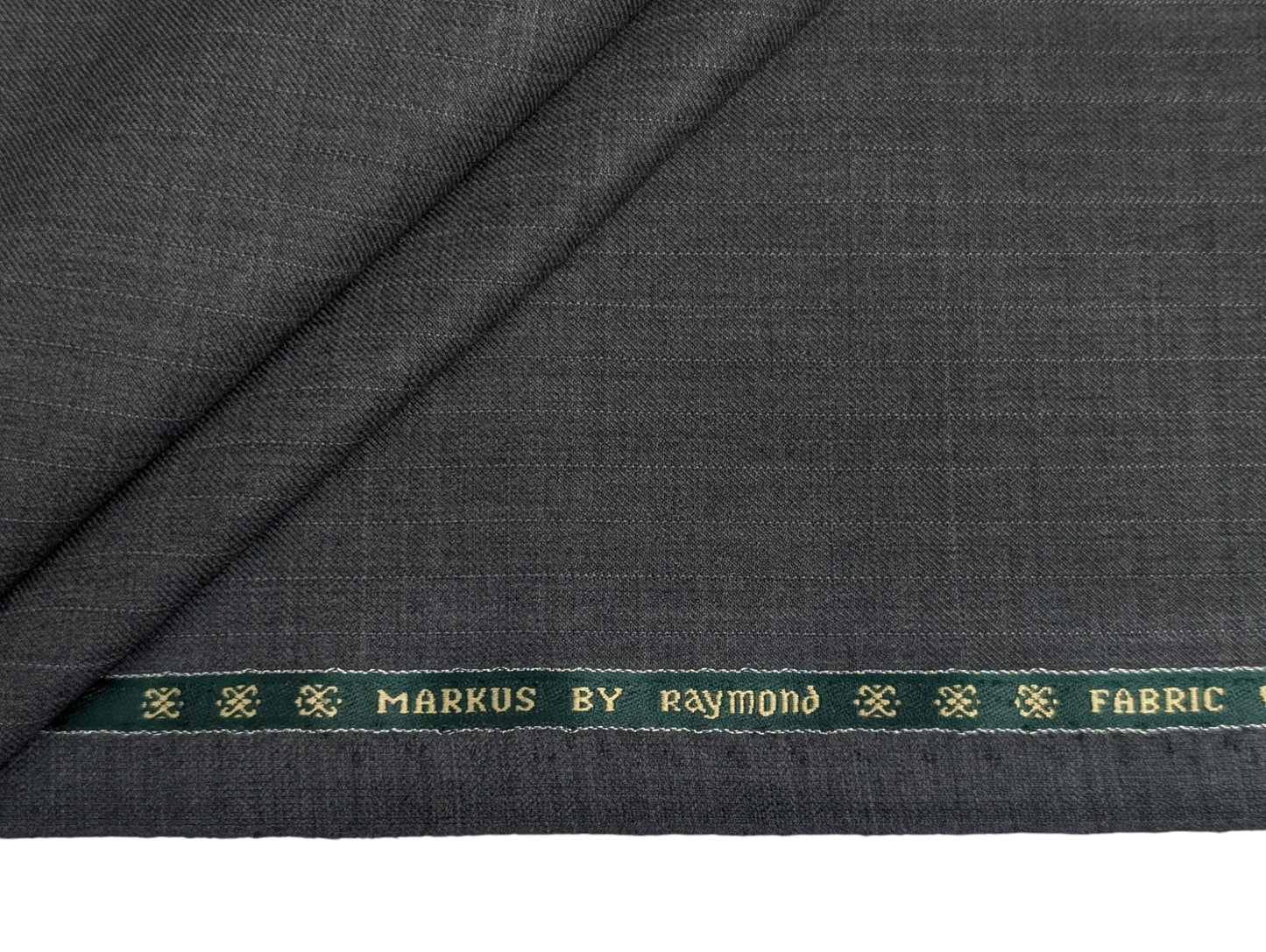 Raymond Markus Super 70's Merino Wool Blend Suiting Fabric (Steel Grey, Pinstripe)