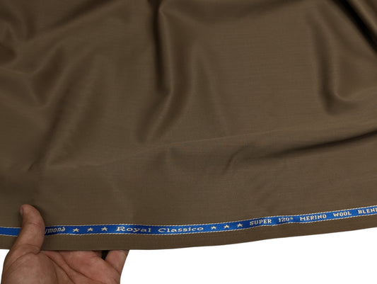 Raymond Royal Classico Super 120's Wool blend Suiting Fabric (Camel Brown)