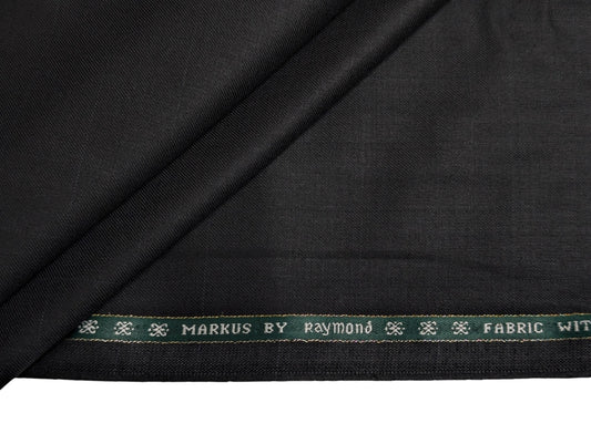 Raymond Markus Super 70's Wool blend Suiting Fabric (Midnight Black, Silent Checks)