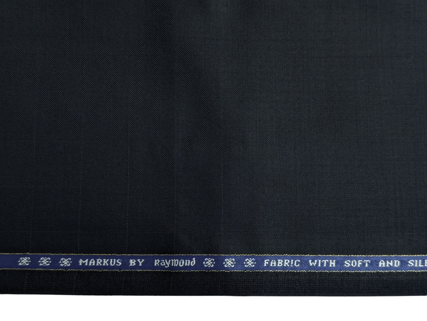 Raymond Markus Super 70's Wool blend Suiting Fabric (Navy Blue, Silent Checks)