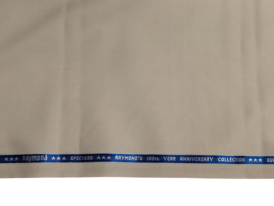 Raymond Spectora Super 140's Wool blend Suiting Fabric (Sandy Beige, Solid)