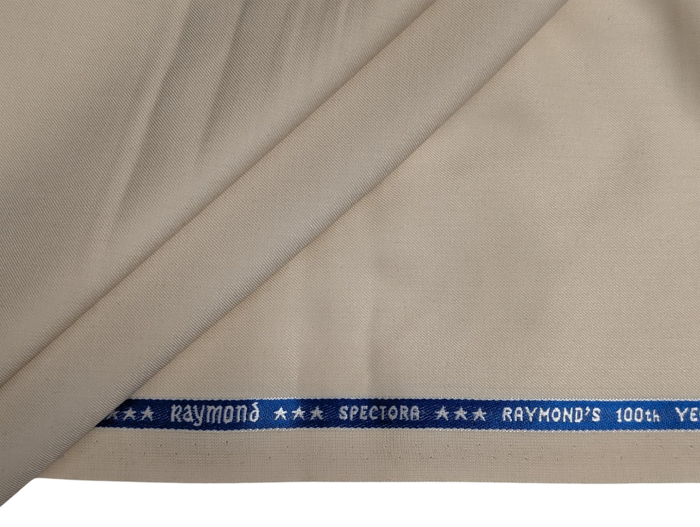 Raymond Spectora Super 140's Wool blend Suiting Fabric (Sandy Beige, Solid)