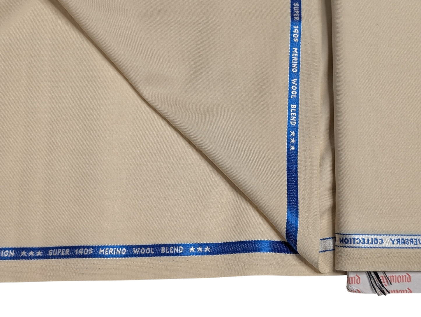 Raymond Spectora Super 140's Wool blend Suiting Fabric (Sandy Beige, Solid)