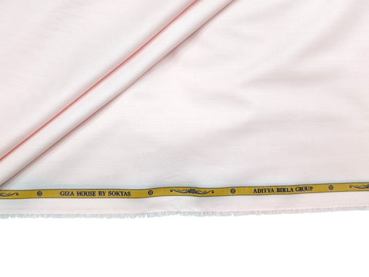 Giza House by Soktas Premium Giza Cotton Shirting Fabric (Pink, Plain Weave)