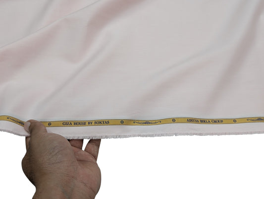 Giza House by Soktas Premium Giza Cotton Shirting Fabric (Pink, Plain Weave)