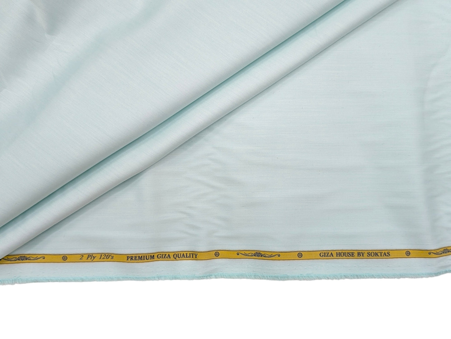 Giza House by Soktas 2 ply 120s Premium Giza Cotton Shirting Fabric (Pastel Green, Plain Weave)