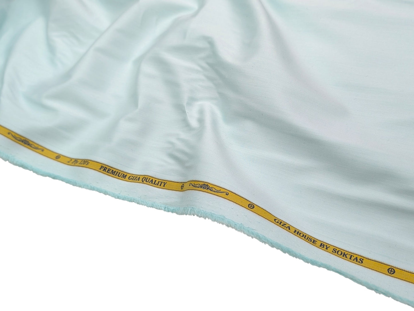 Giza House by Soktas 2 ply 120s Premium Giza Cotton Shirting Fabric (Pastel Green, Plain Weave)
