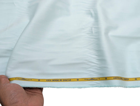 Giza House by Soktas 2 ply 120s Premium Giza Cotton Shirting Fabric (Pastel Green, Plain Weave)