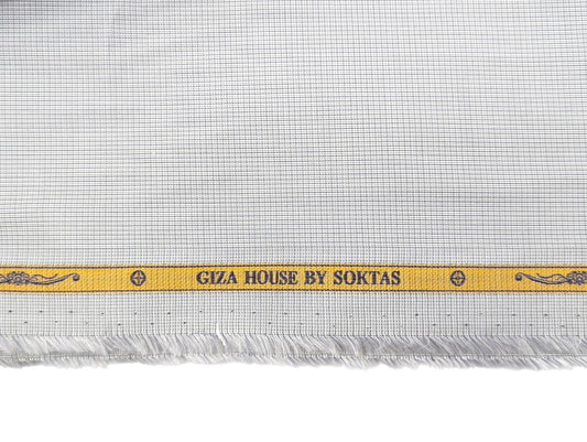 Giza House by Soktas 2 ply 120s Premium Giza Cotton Shirting Fabric (Gray, Micro Checks)