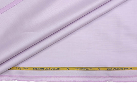 Giza House by Soktas 2 ply 120s Premium Giza Cotton Shirting Fabric (Soft Lavender, Plain Weave)