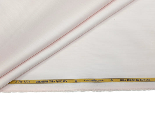 Giza House by Soktas 2 ply 120s Premium Giza Cotton Shirting Fabric (Soft Pink, Plain Weave)