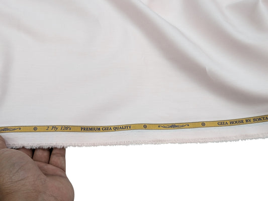 Giza House by Soktas 2 ply 120s Premium Giza Cotton Shirting Fabric (Soft Pink, Plain Weave)