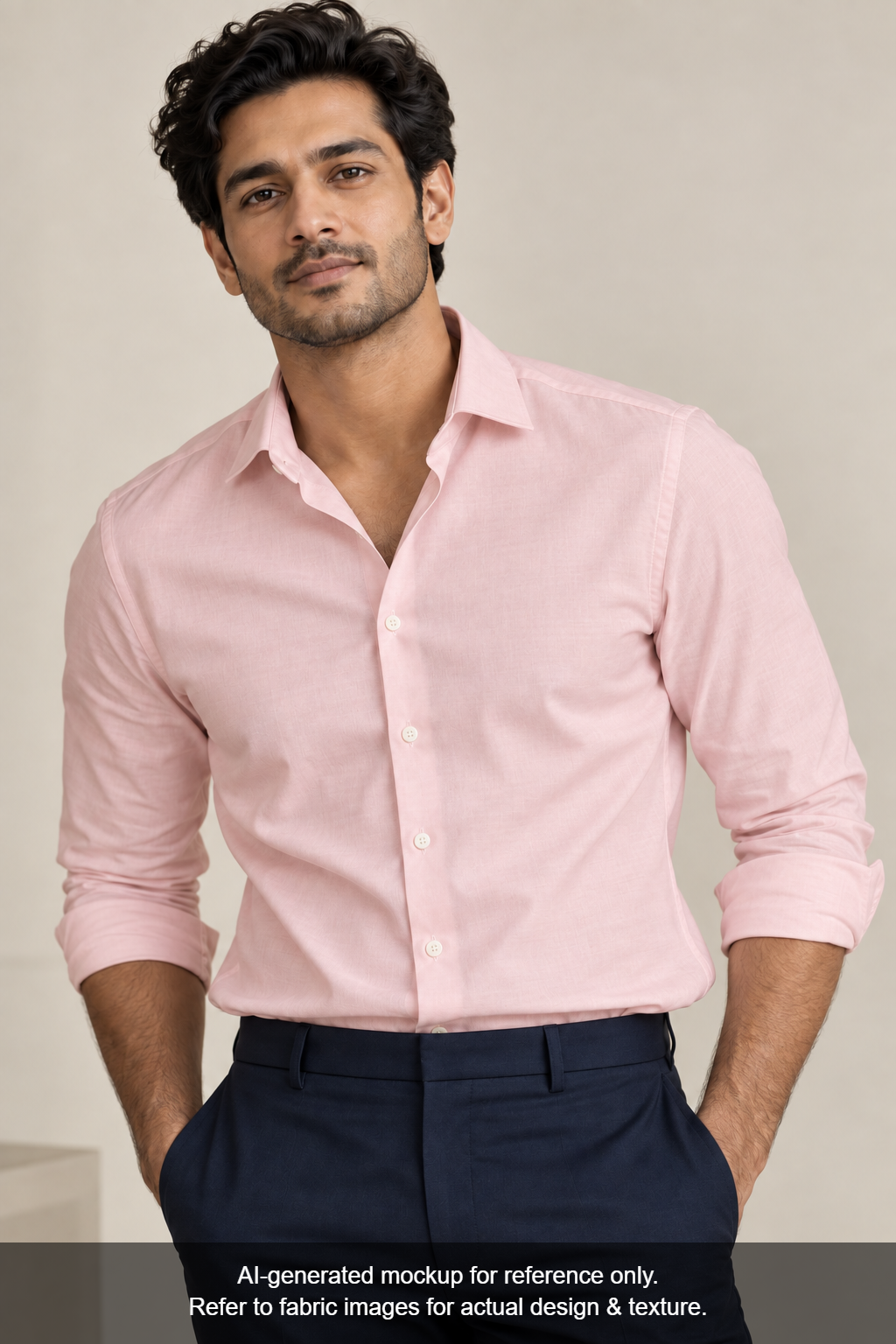 Grasim By Aditya Birla Group 100% Pure Cotton Shirting Fabric (Peach, Plain)