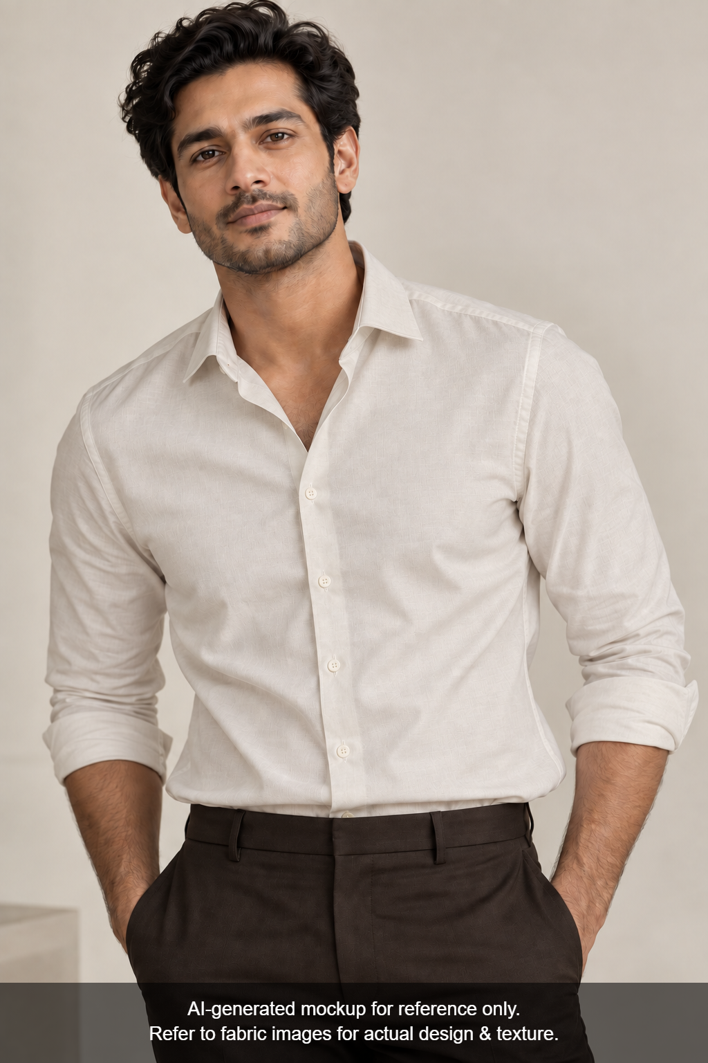 Grasim by Aditya Birla Group 100% Pure Cotton Premium Shirting Fabric (Beige Plain)