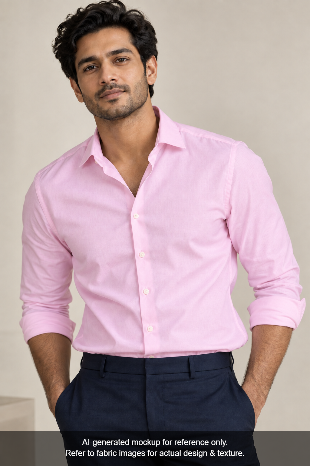 Vercelli Italy 2/100s Finest Supima Cotton Shirting Fabric (Pink , Plain)