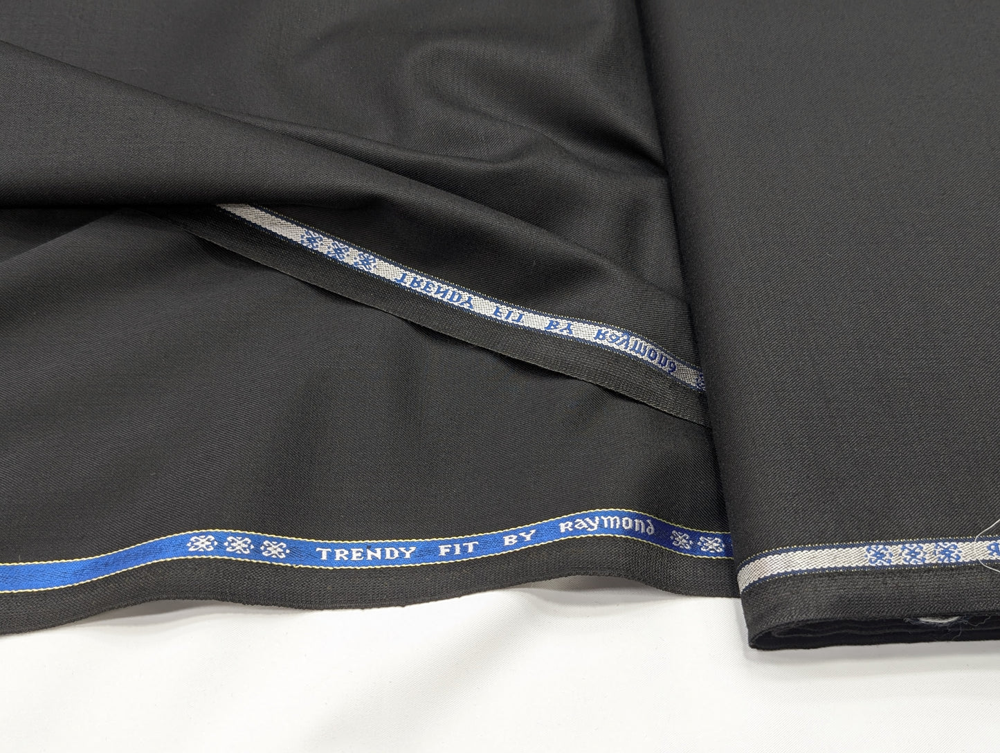 Raymond Wool Blend Unstitched Stretch Suiting Fabric (Black)