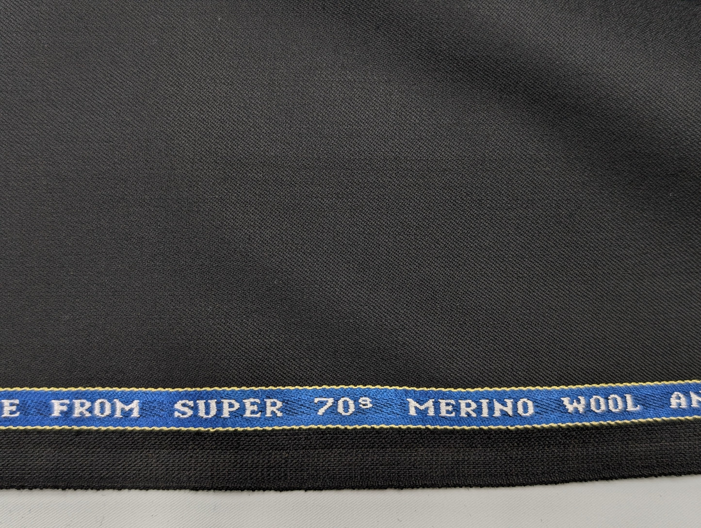 Raymond Wool Blend Unstitched Stretch Suiting Fabric (Black)