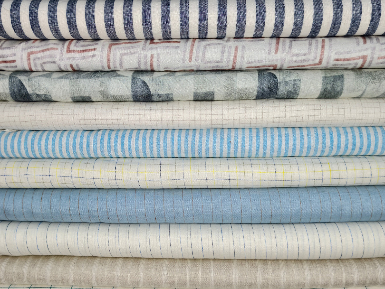100% Linen Shirting Fabrics (Stripes & Checks)