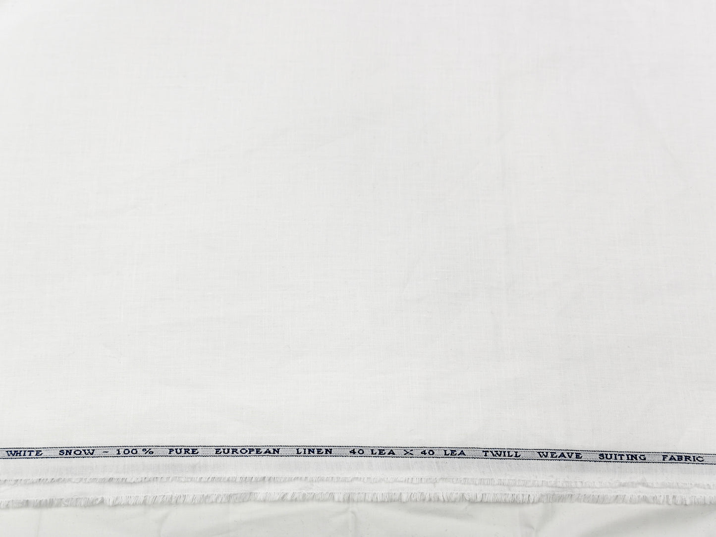 100% Pure European Linen 40 LEA Suiting Fabric (White, Plain Weave)