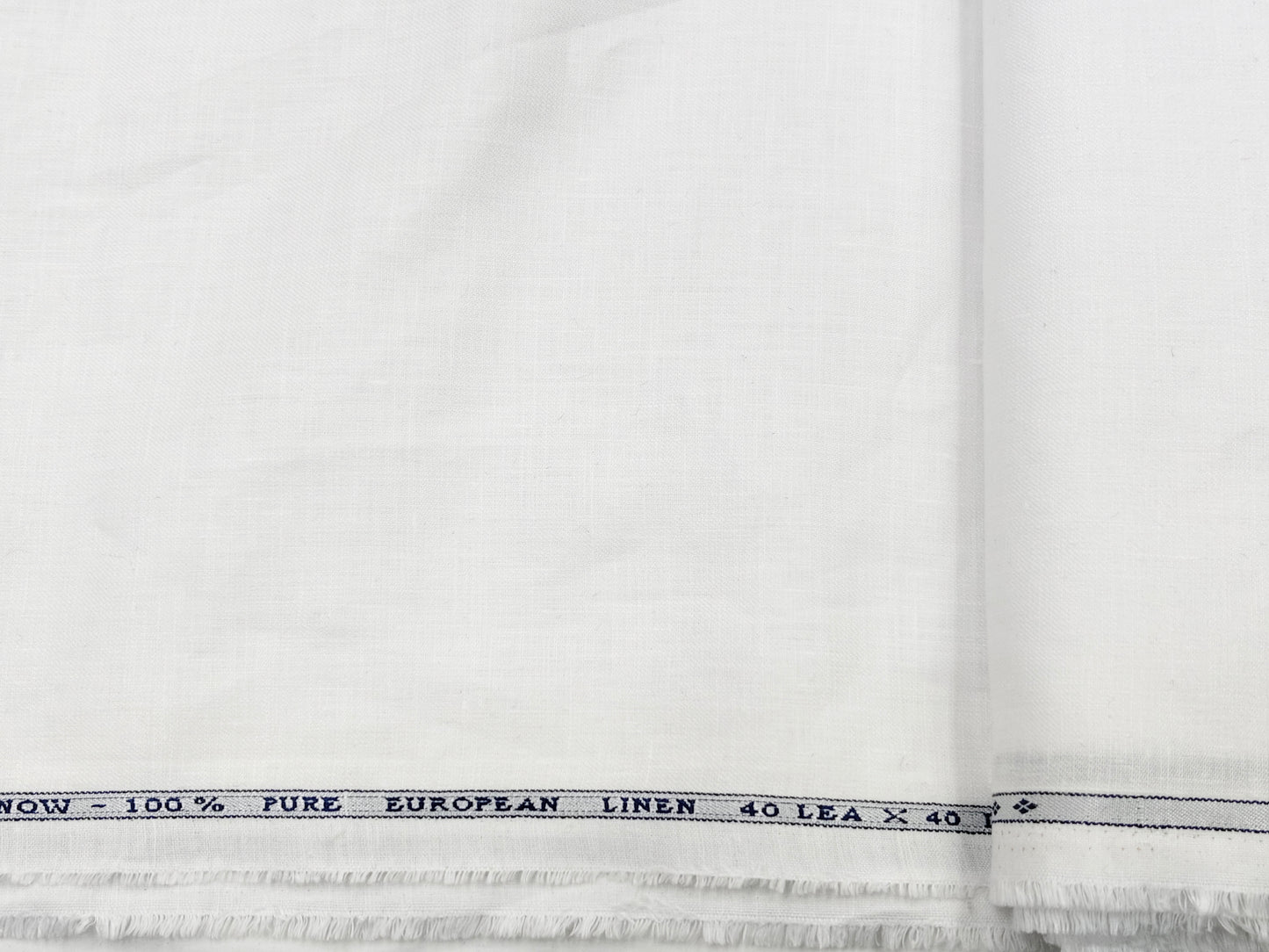 100% Pure European Linen 40 LEA Suiting Fabric (White, Plain Weave)